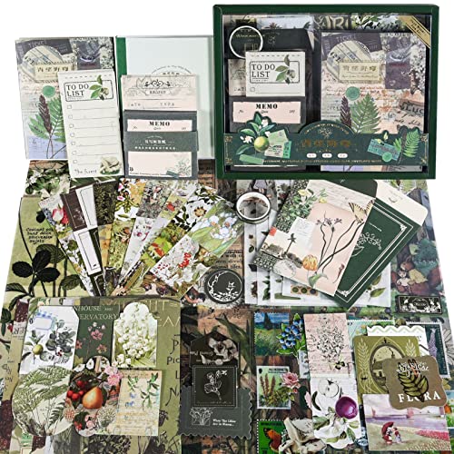 Scrapbook Zubehör, 351 Stück Bullet Journal Zubehör und Junk Journal mit Journaling Zubehör, Vintage Scrapbook Papier Scrapbook Stickers, Scrapbook Set Schulsachen Aesthetic Stuff für Mädchen, Botanik Scrapbook Zubehör, 351 Stück Bullet Journal Zubehör und Junk Journal mit Journaling Zubehör, Vintage Scrapbook Papier Scrapbook Stickers, Scrapbook Set Schulsachen Aesthetic Stuff für Mädchen, Botanik von OFFIGIFT