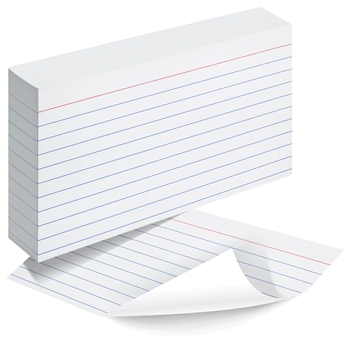 OFFILICIOUS Linierte Karteikarten, 7,6 x 12,7 cm, blanko, zum Schreiben von Rezepten, Notizen & Lernkarten zum Lernen, 100 weiße doppelseitige Notizkarten, 7,6 x 12,7 cm, liniert und blanko OFFILICIOUS Linierte Karteikarten, 7,6 x 12,7 cm, blanko, zum Schreiben von Rezepten, Notizen & Lernkarten zum Lernen, 100 weiße doppelseitige Notizkarten, 7,6 x 12,7 cm, liniert und blanko von OFFILICIOUS