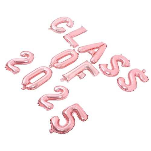 OFFSCH 1 Satz Abschlussballon Digitale Ballons Partyzubehör Dekoration Esstischballons Vorschulballons Aufblasbare Dekoration Zahlenballons Aluminiumfolie Roségold von OFFSCH