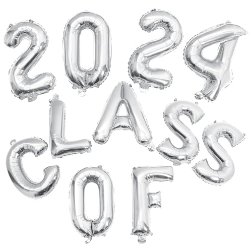 1 Satz Party-Ballon-Set 2024 neujahrsballons Abschlussbanner-Ballon Luftballons Zahlenballons Abschlussballon Glückwunschballons zum Abschluss Metall einstellen Partybedarf Student von OFFSCH
