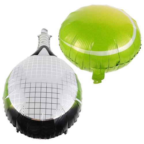 OFFSCH 1 Satz Tennisschlägerballon Kugelballons thematisiert für Sport Party Gefälligkeiten Geburtstag Luftballons Geburtstagsballon Partygeschenk Partyballons Aluminiumfolie Grün von OFFSCH