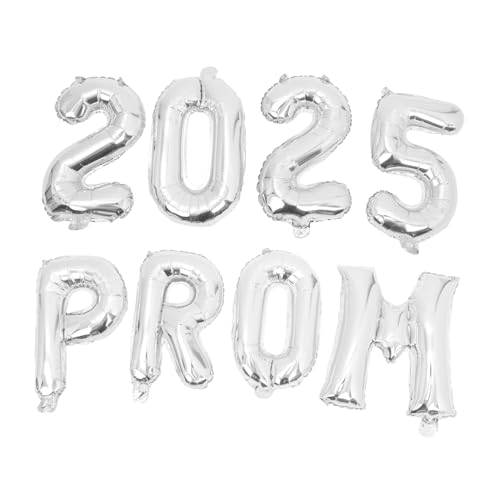 OFFSCH Elegante Abschlussballons 2025 Abschlussball Party Zubehör Silberfolie Ballons Set OFFSCH Elegante Abschlussballons 2025 Abschlussball Party Zubehör Silberfolie Ballons Set von OFFSCH