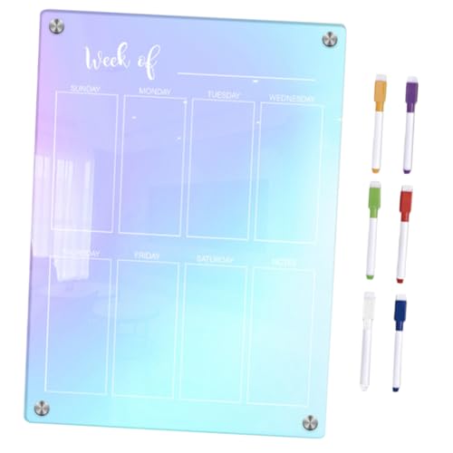 OFFSCH 1 Set Notizblock Stifte Set Magnetischer Kalender Kühlschrank Magnetischer Wochenplaner Wochenkalender Kühlschrank Wiederverwendbare Planertafel Für Den Kühlschrank von OFFSCH