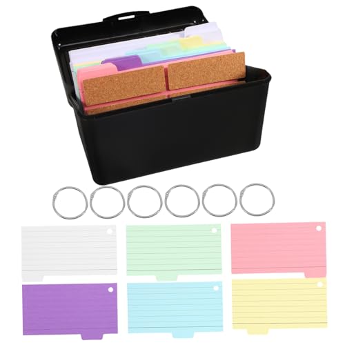 OFFSCH 1 Setzen Sie Flash Card Storage Box Kunststoff Karteikarten Organizer Rezeptkarten Organizer Bilanz Karteikarte Mit Teiler Für Das Küchenbüro von OFFSCH