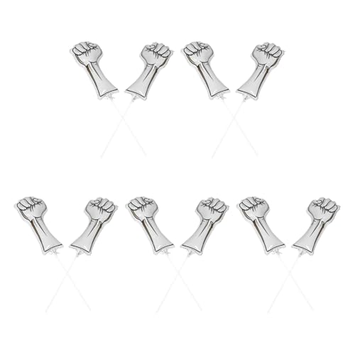 OFFSCH 10 Stück Aluminium Folienballons Fäuste Cheer Up Toys Sportliche Stimmung Hebende Luftballons Für Sportveranstaltungen Geburtstagsfeier Zubehör von OFFSCH