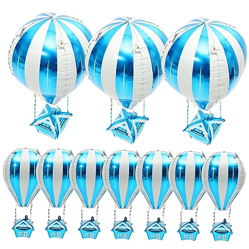 OFFSCH 10 Stück Heißluftballon Flugzeug Partydekorationen Geburtstagsballon Kinderpartyballons Duschballons Geburtstagsfeierballon Flugzeug Geburtstagsdekorationen Heliumfolienballons von OFFSCH