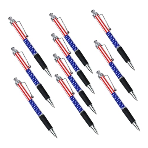 OFFSCH 10 Stück Kugelschreiber mit Amerikanischer Flagge Komfortabler Klickmechanismus Ergonomisches Design Schwarzer Tintenfluss für Schule Büro und Zuhause OFFSCH 10 Stück Kugelschreiber mit Amerikanischer Flagge Komfortabler Klickmechanismus Ergonomisches Design Schwarzer Tintenfluss für Schule Büro und Zuhause von OFFSCH