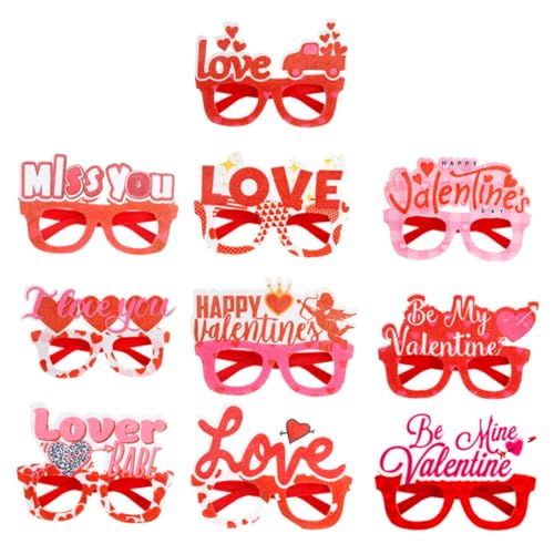 OFFSCH 10 Valentinstags-partybrillen Mit Valentinstagsmotiven Dekorative Party-accessoires Für Erwachsene von OFFSCH