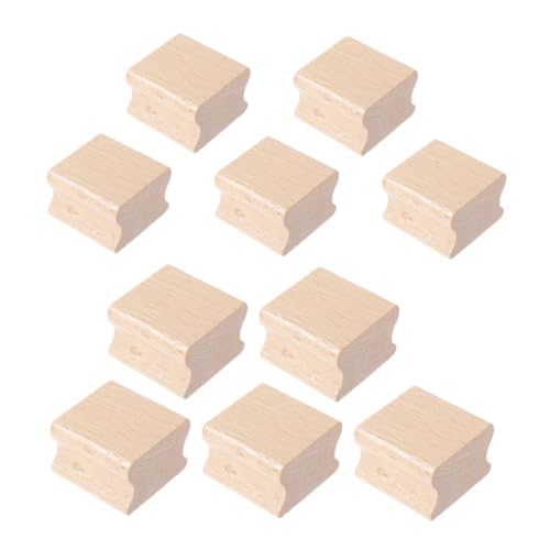 OFFSCH 10 Stück Teiliges Beechwood Stempelblock mit Rillen Robuste Quadratische Holzklötze für DIY Basteln Präzises Schnitzen und Kreative Stempelherstellung Geeignet für Scrapbooking von OFFSCH