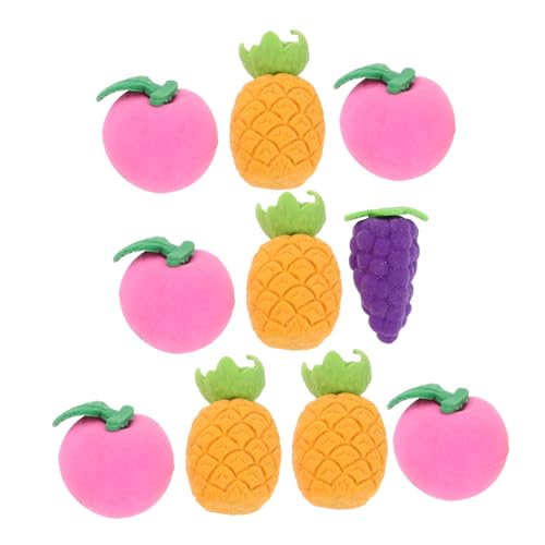 OFFSCH 10 Stück Teiliges Bunte Mini Obst Radiergummis für Puzzle Radierer Abnehmbar Kleine Süße Radiergummis als Schreibtischspielzeug Klassenpreise Partygeschenke Schulbelohnungen von OFFSCH