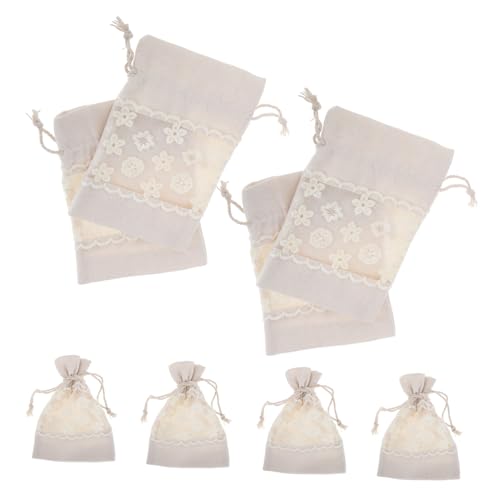 OFFSCH 10 Stück Teiliges Kleine Baumwollbeutel mit Kordelzug und Transparentem Sichtfenster Spitzenverzierung Vielseitige Schmuck Party geschenktaschen Wiederverwendbar für Hochzeit und OFFSCH 10 Stück Teiliges Kleine Baumwollbeutel mit Kordelzug und Transparentem Sichtfenster Spitzenverzierung Vielseitige Schmuck Party geschenktaschen Wiederverwendbar für Hochzeit und von OFFSCH