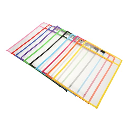 OFFSCH 10 Stück Teiliges Wiederverwendbare PVC Dry Erase Pockets Transparente Abwischbare Dokumentenhüllen Robuste Folientaschen für Schüler und Büro zur Mehrfachen Nutzung von OFFSCH 10 Stück Teiliges Wiederverwendbare PVC Dry Erase Pockets Transparente Abwischbare Dokumentenhüllen Robuste Folientaschen für Schüler und Büro zur Mehrfachen Nutzung von von OFFSCH