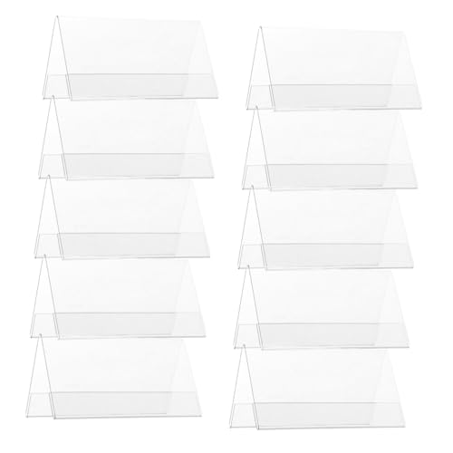 OFFSCH 10 Stück Transparente Etiketten Für Den Schreibtisch Trocken Abwischbar Namenszelte Kleine Schilderhalter Namensschild Zeltkarten Lebensmittelschilder Doppelseitige von OFFSCH