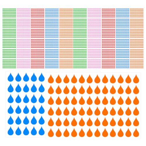 OFFSCH 100 Blatt Beschreibbare Index-sticker Teardrop Aufkleber aus Kupferdruckpapier für Notizbücher Journale Scrapbooking DIY Planer Dekoration in Rot Grün Blau Orange Rosa von OFFSCH