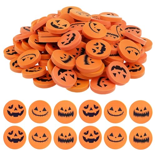 OFFSCH 100 Stück Mini Radiergummis Halloween Kürbisform Kreative Bunte Radierer für Schulpreise Partygeschenke Glattes Radieren Praktisch für Schule und Reise OFFSCH 100 Stück Mini Radiergummis Halloween Kürbisform Kreative Bunte Radierer für Schulpreise Partygeschenke Glattes Radieren Praktisch für Schule und Reise von OFFSCH