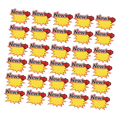 OFFSCH 100 Stück Preis schild Verkaufsetiketten Schild zur Anzeige des Verkaufspreises leere Preisschilder Gartenverkauf Flohmarkt-Display-Tags Tags anzeigen 230g weißer Karton Gelb von OFFSCH