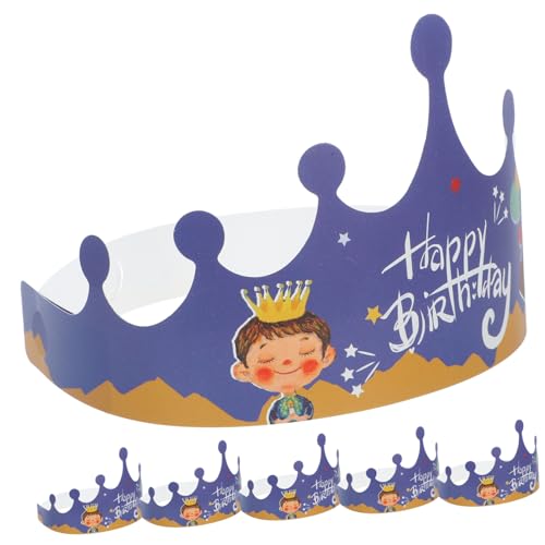 OFFSCH 100St Prinz Geburtstagshut Geburtstagskronen für Jungen Geburtstagsparty-Hüte Kappen Tiara Geburtstagsfeier krönt Hut Partyhüte als Dekoration niedlich Requisiten von OFFSCH