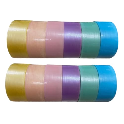 OFFSCH 12 Rollen Sticky Ball Tape Farbiges Extra Breites DIY Klebeband Breit Farben Langlebiges Sicheres Kunststoffmaterial Glatte Oberfläche Kinderfreundliches Bastelzubehör von OFFSCH