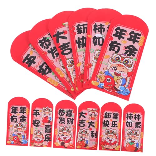 OFFSCH 12 Stück Frühlingsfest Hongbao mit Pferde-motiv Rote Umschläge aus Dickem Papier für Chinesisches Neujahr und Familienfeiern Traditionell Bedruckte Geldumschläge von OFFSCH