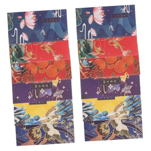 OFFSCH 12 Stück Teiliges Chinesische Rote Umschläge mit Kreativem Traditionellem Muster Dickes Papier Festliche Papierumschläge für Hochzeit Neujahr und Geschenkverpackung Chinesischer von OFFSCH