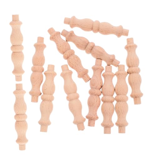 OFFSCH 12 Stück Teiliges Holzspindeln Gourd Form Baluster aus Naturbelassenem Holz für Möbel und Geländer Reparatur Geschnitzte Dekoration für Wohn und Essbereich Symbol für Glück und von OFFSCH