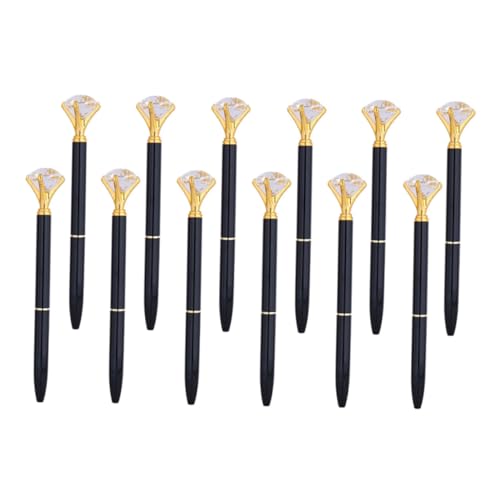 OFFSCH 12 Stück Teiliges Schwarze Kugelschreiber mit Strass Verzierung Schwarze Tinte Metallisch Glänzende Business Stifte Elegant für Büro Schule Hochzeiten und Besondere Anlässe OFFSCH 12 Stück Teiliges Schwarze Kugelschreiber mit Strass Verzierung Schwarze Tinte Metallisch Glänzende Business Stifte Elegant für Büro Schule Hochzeiten und Besondere Anlässe von OFFSCH