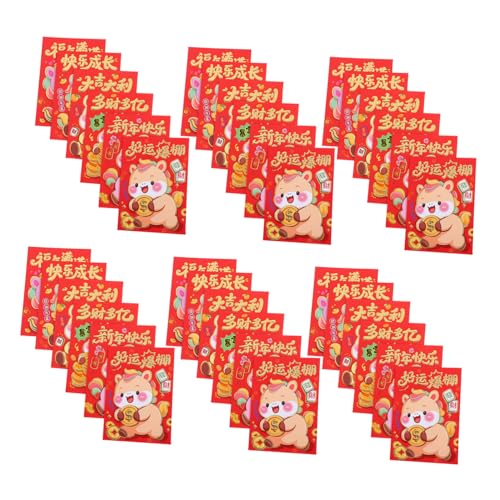 OFFSCH 120 Stück Chinesische Rote Umschläge mit Jahr Des Pferdes Motiv Dickes Papier Cartoon Pferd Design Traditionelle Glücksgeldumschläge für Frühlingsfest und Neujahr von OFFSCH