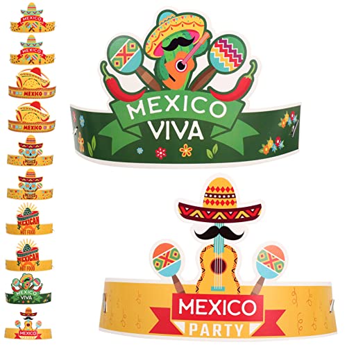 OFFSCH 12st Karneval Papierhut Lieferungen Cinco De Mayo Partydekorationen Mayonnaise Cinco De Mayo-hut Mexikanischer Hut Modehüte Mexikanische Hüte Für Männer Stroh Geflochtener Hut von OFFSCH