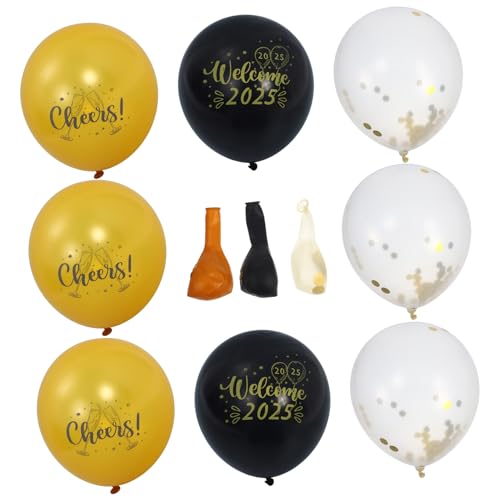 OFFSCH 14 Stück Ballonanzug Requisite für die Fotokabine des neuen Jahres Latexballons Luftballon zur Dekoration Neujahrsballon für 2025 Partyzubehör Partygeschenk Neujahrsdekore Emulsion von OFFSCH