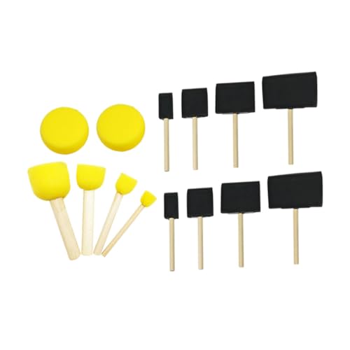 OFFSCH 15 Stück Kinderschwammpinsel Schwammpinsel mit Holzgriff runder schwammpinsel kinderpinsel Kreisschwammpinsel Pinsel für Kleinkinder Malen Sie Schwämme für Malen von Kindern von OFFSCH