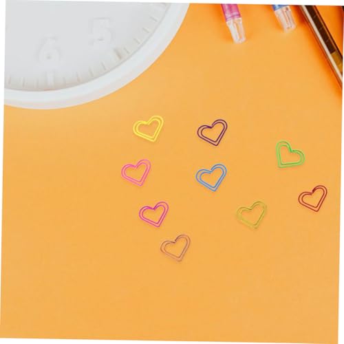 OFFSCH 150 Stück Bunte Metall Büroklammern Herzform Kleine Dekorative Memo Clips für Dokumentenorganisation Kreatives Design für Büro Schule und Zuhause Farbige für Effizientes Arbeiten von OFFSCH