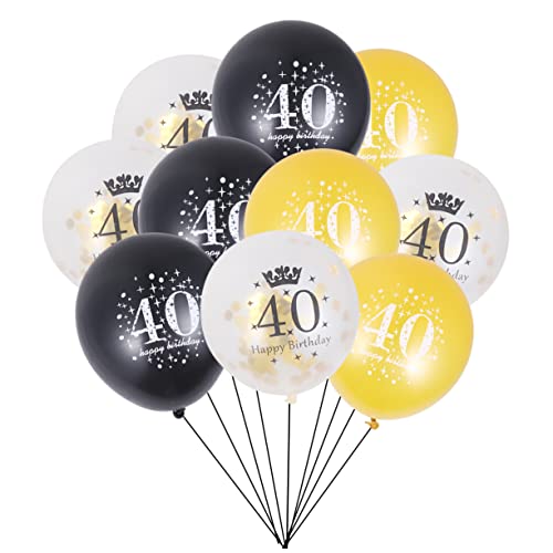 OFFSCH 15St Ballon für die Party Luftballons füllen schwarze Zierleiste Gold Ballongas luftschlangen deko Zahlenballons Partyballons Partyzubehör Emulsion Konfetti einstellen schmücken von OFFSCH