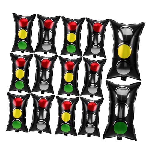 OFFSCH 16 Stück Teiliges Verkehrssignal Folienballon Wiederverwendbare Rote und Grüne Ampel Luftballons für Kindergeburtstag Lebendige Fahrzeug-party Deko Robustes Aluminiumfolie Material von OFFSCH
