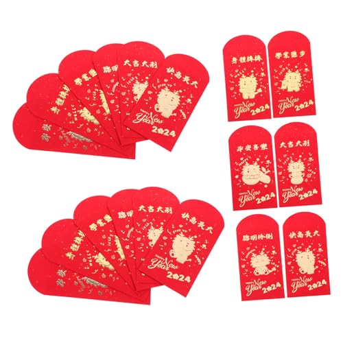 OFFSCH 18 Stück Teiliges Traditionelle Rote Umschläge aus Papier Lunar Year Envelopes Langlebig und Reißfest Große Geldumschläge für Chinesisches Neujahrsfest Geeignet für Festlichkeiten von OFFSCH
