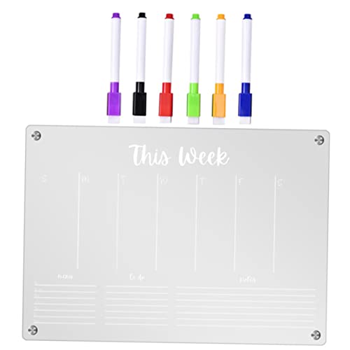 OFFSCH 1Satz Magnetischer Kühlschrank Kalender Abwischbare Acryl Trockenlöschplatte für Familienplaner und Wochenplanung Marker und Radiergummi Transparent OFFSCH 1Satz Magnetischer Kühlschrank Kalender Abwischbare Acryl Trockenlöschplatte für Familienplaner und Wochenplanung Marker und Radiergummi Transparent von OFFSCH