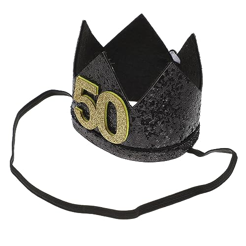 OFFSCH Partyhut zum 50. Geburtstag schwarz-goldene Krone Hut für Erwachsene Heukronen-Design Handwerkskunst pflegeleicht kompakte Größe OFFSCH Partyhut zum 50. Geburtstag schwarz-goldene Krone Hut für Erwachsene Heukronen-Design Handwerkskunst pflegeleicht kompakte Größe von OFFSCH