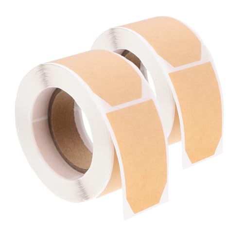 OFFSCH 2 Rollen Natürliche Kraftpapier Klebeetiketten zum Beschriften Selbstklebende Blanko Aufkleber Haftende Sortieretiketten für Büro Haushalt Küche Wiederablösbar frei von von OFFSCH