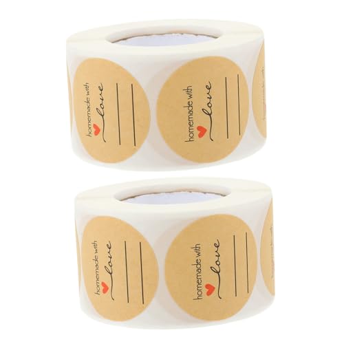 OFFSCH 2 Rollen Runde Kraftpapier-aufkleber Selbstklebend Vielseitige Verpackungsetiketten für Hausgemachte Backwaren Einmachglas-dichtetiketten Starke Haftung Rückstandsfrei Abziehbar OFFSCH 2 Rollen Runde Kraftpapier-aufkleber Selbstklebend Vielseitige Verpackungsetiketten für Hausgemachte Backwaren Einmachglas-dichtetiketten Starke Haftung Rückstandsfrei Abziehbar von OFFSCH