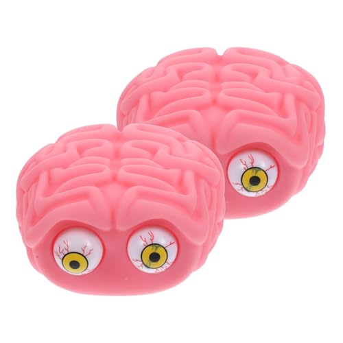 OFFSCH 2 Stück Auffällige Gehirnspielzeuge Drücken Stressablösende Sensorische Spielzeuge Halloween-gehirnstütze Für Drücken Squeeze-Stress- Rosa Vinyl von OFFSCH