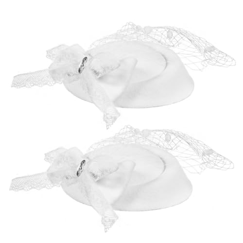 OFFSCH 2 Stück Damen Fascinator Hüte mit Spitzenbogen Vintage Hochzeitskopfschmuck für Teeparty Tragbare Haarschmuck Kopfbedeckung für Festlichkeiten und Bühnenaufführungen Weiß OFFSCH 2 Stück Damen Fascinator Hüte mit Spitzenbogen Vintage Hochzeitskopfschmuck für Teeparty Tragbare Haarschmuck Kopfbedeckung für Festlichkeiten und Bühnenaufführungen Weiß von OFFSCH