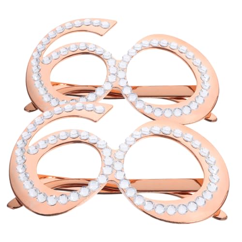 OFFSCH 2 Stück Digitale Brille Teil Gläser Hochzeit Blau Party Bevorzugt Brille Erste Für Erwachsene 60 Junge Funkeln Photo Booth Requisiten Geburtstag Foto Lustige Brille Plastik von OFFSCH