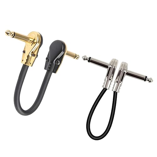 OFFSCH 2 Stück Gitarreneffekt Pedal Kabel Flaches Patchkabel für Gitarre Klappbar Soundübertragung Professionelles Zubehör für Musikinstrumente für Effektpedale von OFFSCH