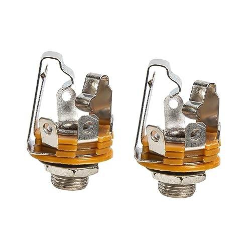OFFSCH 2 Stück Gitarrenstecker Stereo Buchse aus Metall Zubehör für Gitarre und Bass Installieren Langlebig und Professionell Kompatibel mit Verschiedenen Modellen von OFFSCH
