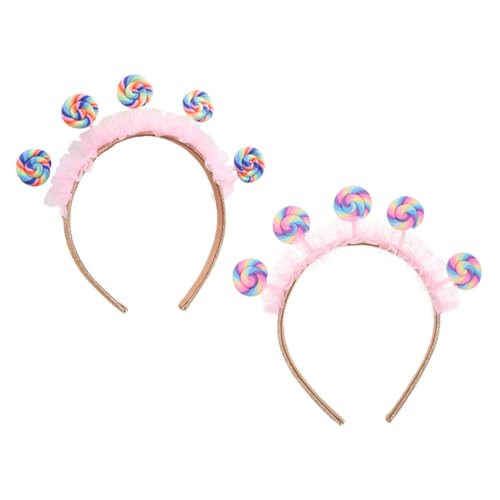 OFFSCH 2 Stück Haarreif Lutscher-design Süßes Stirnband für Mädchen Party Haar-accessoire Karneval Geburtstag Fotorequisiten Niedlich Cartoon Headband für Kleinkinder und Junge Mädchen von OFFSCH
