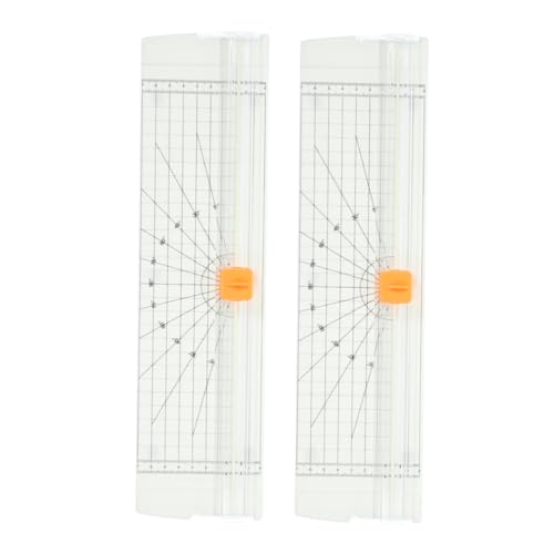 OFFSCH 2 Stück Papier Tragbarer Faltbarer Papierschneider mit Lineal Präzisionsschneider für Scrapbooking Basteln Foto und Etikettenzuschnitt Weiß und Sicher von OFFSCH