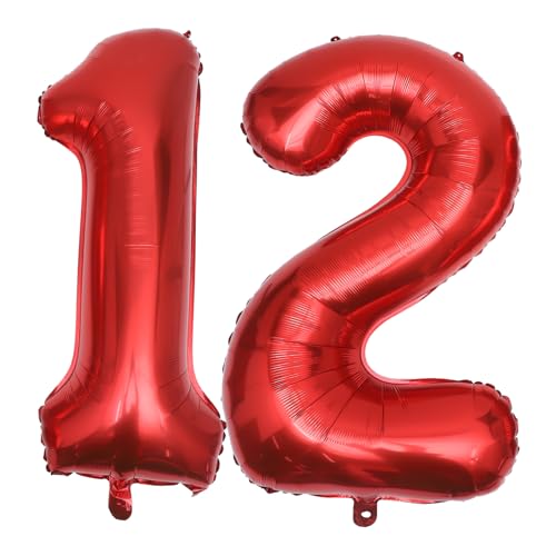 OFFSCH 2 Stück Rote Folienballons Zahlen Leichte Geburtstagsdeko für Shower Party Szenerie Dekoration Stabile Aufblasbare Zahlenballons für Fotohintergrund und Feier OFFSCH 2 Stück Rote Folienballons Zahlen Leichte Geburtstagsdeko für Shower Party Szenerie Dekoration Stabile Aufblasbare Zahlenballons für Fotohintergrund und Feier von OFFSCH