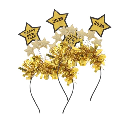 OFFSCH 2 Stück Stern Haarreif Silvester Stirnband mit Glitzer Happy Year Verstellbar für Erwachsene und Festlicher Kopfschmuck für Neujahrsfeiern und Partys von OFFSCH