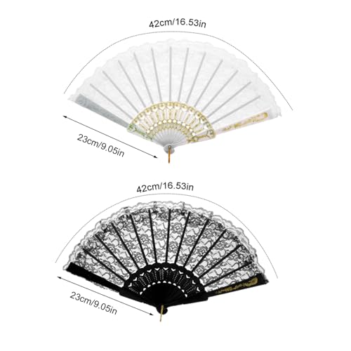 OFFSCH 2 Stück Teiliges Chinesisches Spitzen faltfächer Eleganter Retro tanzfächer für Mädchen Stilvolles Dekorativ und Langlebig für Sommerhitze und Raumdekoration OFFSCH 2 Stück Teiliges Chinesisches Spitzen faltfächer Eleganter Retro tanzfächer für Mädchen Stilvolles Dekorativ und Langlebig für Sommerhitze und Raumdekoration von OFFSCH