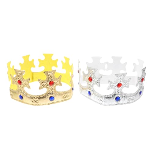 OFFSCH 2 Stück Teiliges Performance Krone in Gold und Silber Elegante Party Zubehör für Geeignet für Geburtstage Kostümfeste und Rollenspiele Einfach Anzuziehen und Dekorativ von OFFSCH