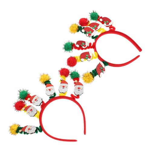 OFFSCH 2 Stück Weihnachten Haarreifen Twistbar Kreativ Festlich Komfortabel Kopfband Für Weihnachtsfeiern Festtagsoutfits von OFFSCH